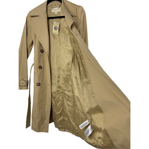 NWT Michael Kors Womens Khaki Trench Coat Size 2 - Picture 8 of 10
